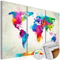 Slika na plutenoj podlozi Colourful Expression [Cork Map] 60x40